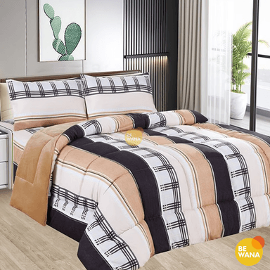 SET EDREDÓN CASATEX 2 PLAZAS MOSTAZA TELA CON PIEL ANGEL SET SÁBANAS