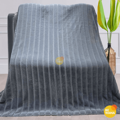 MANTA CASATEX QUEEN GRIS ANTIALÉRGICA PIEL CONEJO ALTO RELIEVE RAYAS DARK GRAY