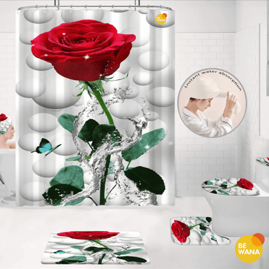 JUEGO BAÑO CASATEX 7 PIEZAS CELESTE LUJOSO DECORATIVO