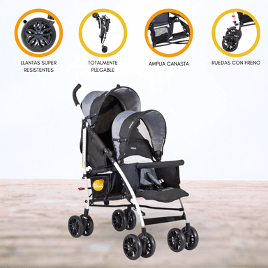 COCHE CUNA MELLICERO »DUO FRATELLO COUNTOUR» BLACK