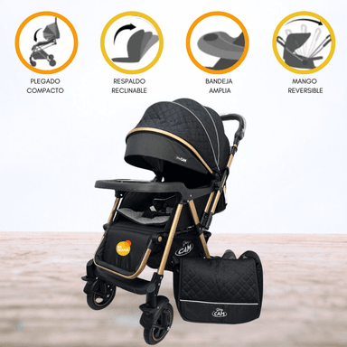 COCHE CUNA REVERSIBLE DE ALUMINIO «ZARAGOZA» PURPLE