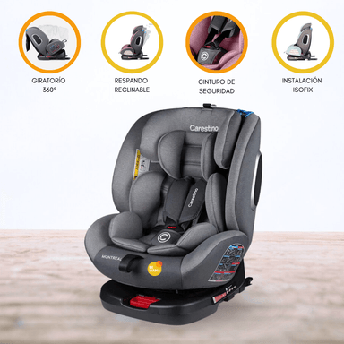 SILLA DE AUTO GIRATORIO 360º »MONTREAL» GRAY