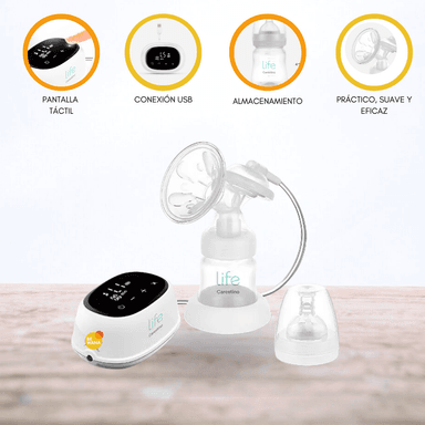 SACALECHE CARESTINO LATTE ELÉCTRICO CON MAMADERA GRIS