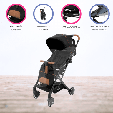 COCHE TRAVEL SYSTEM CARESTINO NEGRO MALETA CON ACCESORIOS SMART