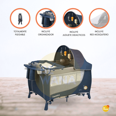 CUNA CORRAL CUZKA MARSELLA METAL ROSADO PLEGABLE BEBÉ