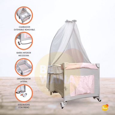 CUNA CORRAL CUZKA ALWAYS TOGETHER 2G ROSADO PLEGABLE