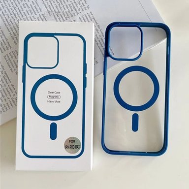 CASE IPHONE 15 PRO MAX CLEAR MAGNETIC AZUL - 3