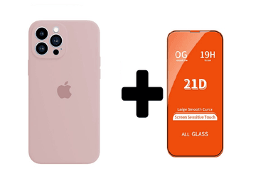 CASE IPHONE 15 PRO NUDE SILICON + VIDRIO TEMPLADO - 1