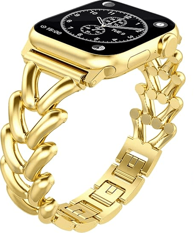 CORREA PARA APPLE WATCH 38 MM ESLABON TRENZADA METAL DORADO - 1