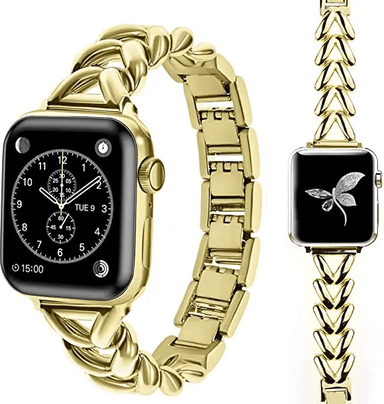 CORREA PARA APPLE WATCH 38 MM ESLABON TRENZADA METAL DORADO - 2
