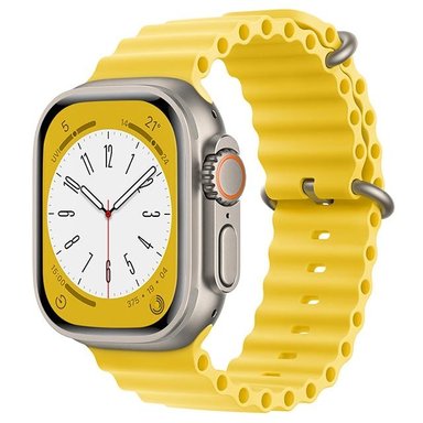 CORREA PARA APPLE WATCH 45 MM SILICONA CORRUGADA AMARILLO - 1