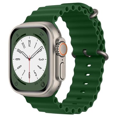 CORREA PARA APPLE WATCH 44 MM SILICONA CORRUGADA VERDE - 1