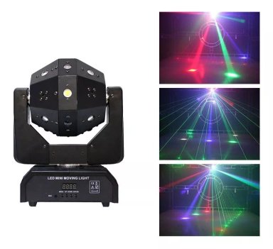 CABEZA MOVIL LED INNOVA LEDS LASER 3 EN 1 ESTROBOSCOPICA PARA EVENTOS Y DISCOTECA