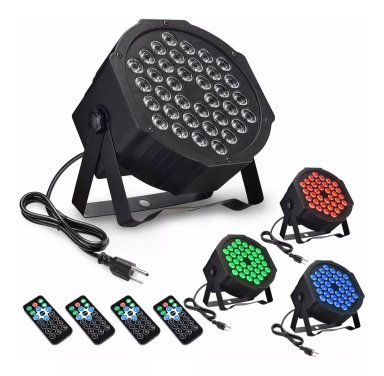 TACHO PAR LED INNOVA LEDS RGB 36 CON CONTROL REMOTO DMX PARA FIESTA DJ Y EVENTO