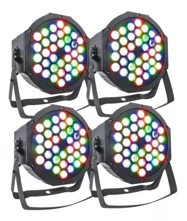 TACHO PAR LED INNOVA LEDS 36X1.5W LUCES LED RGB DMX PACK 4 UNIDADES