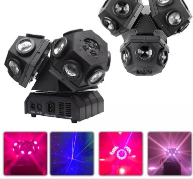 SET INNOVA LEDS LUCES MOVILES DE 3 CABEZAS + LASER PARA EVENTO FIESTA DISCO