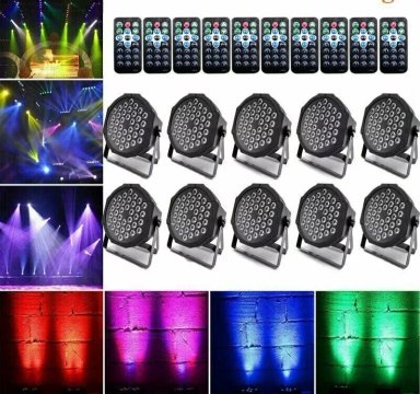 INNOVA LEDS PACK X10 UNIDADES DE TACHO PAR LED + CONTROL REMOTO PARA FIESTA O EVENTO