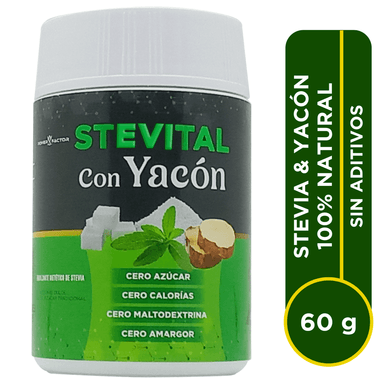 SUPLEMENTO POWER FACTOR POLVO STEVITAL CON YACÓN FRASCO 60 G NATURAL FRASCO 60 GR