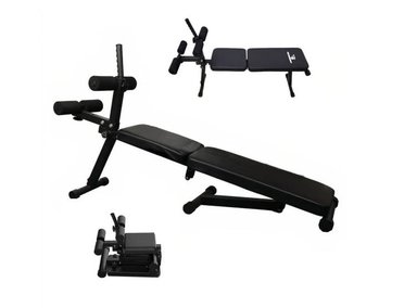 BANCA BLACK FIT PLEGABLE NEGRO MULTIFUNCION LIBRE PRESS PECHO ABDOMINALES