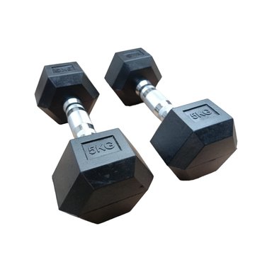 MANCUERNAS WINNER HEXAGONALES 5KG PAR PESAS CROMADAS