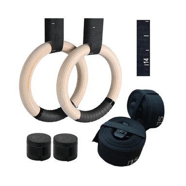 ANILLAS MADERA 32 MM OLÍMPICO CORREAS ENUMERADAS GIMNASIA