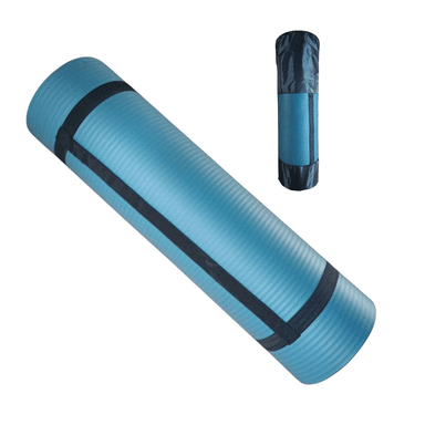 COLCHONETA WINNER 15MM YOGA MAT GRUESA BOLSO Y SUJETADOR AZUL BONDI