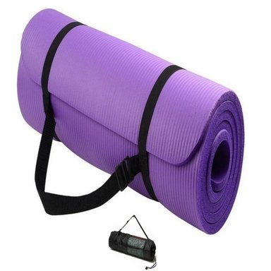 COLCHONETA WINNER 20 MM YOGA MAT EXTRA GRUESA PILATES GYM NEGRO MORADO