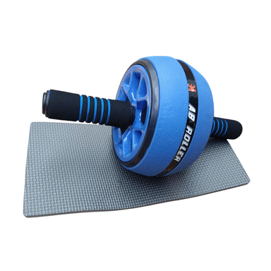 RUEDA ABDOMINALES ANTIDESLIZANTE NO RUIDOS CON MAT DE RODILLAS AZUL