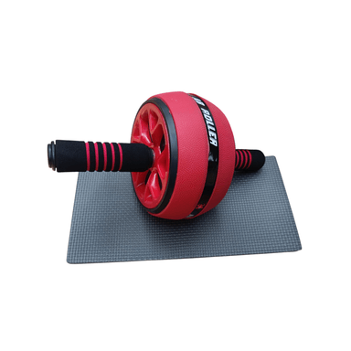 RUEDA ABDOMINALES ANTIDESLIZANTE CON PAD DE RODILLA ROJO