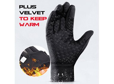 GUANTES NEGRO DEPORTIVO TACTIL IMPERMEABLE TERMICO CICLISMO MOTO TREKKING - 3