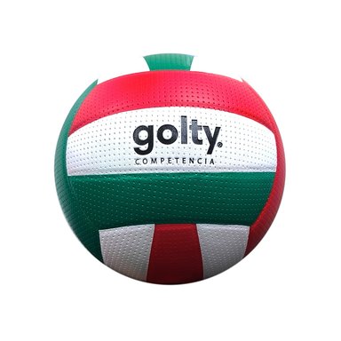 PELOTA VOLLEYBALL UNISEX GOLTY COMPETENCIA PVC VERDE BLANCO ROJO  #5