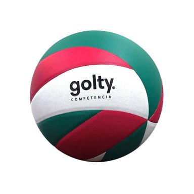 PELOTA VOLLEYBALL UNISEX GOLTY COMP. PU VERDE BLANCO ROJO #5