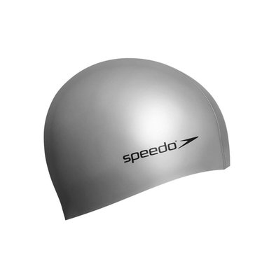 GORRAS SWIMMING UNISEX SPEEDO PLAIN MOULDED SILICONE CAP PLATA UNU