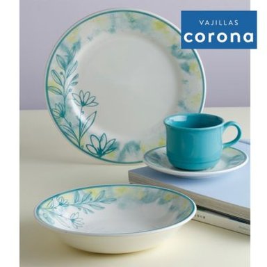SET VAJILLA CORONA CALA 16 PIEZAS