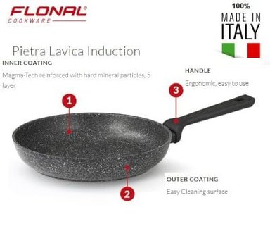 SARTEN LA ITALIANA ROCA VOLCANICA INDUCCION 24 CM