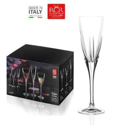 PACK 6 COPAS RCR TRANSPARENTE CHAMPAGNE 17CL HECHO ITALIA