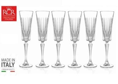 COPAS DE CRISTAL  X 06 CHAMPAGNE 21CL RCR - HECHO EN ITALIA