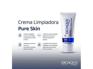 CREMA FACIAL BIO AQUA LIMPIADOR ACNE BIOAQUA PURE SKIN ANTI IMPERFECCIONES 100 GR - 4