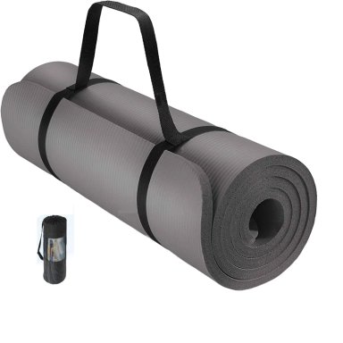 MAT DE YOGA PREMIUM 20 MM BOLSO SUJETADOR EXTRA GRUESO PLOMO