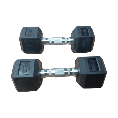 MANCUERNAS WINNER 6KG PAR PESAS CROMADAS HEXAGONALES