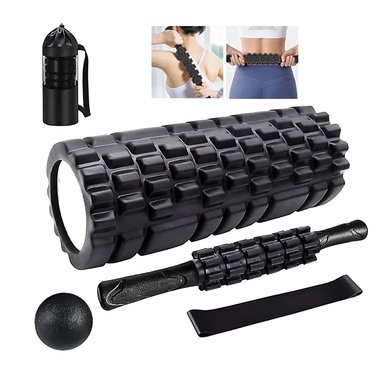 FOAM ROLLER 33 CM SET X 4 RODILLO MASO BANDA BOLA DE MASAJE