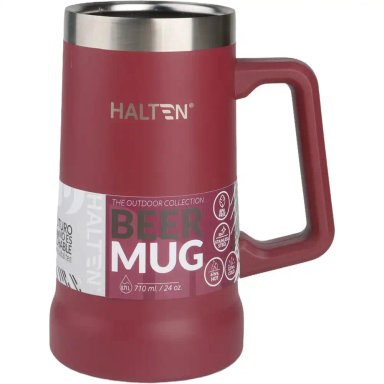 MUG CERVECERO GARNET ACERO INOX HALTEN - ROJO