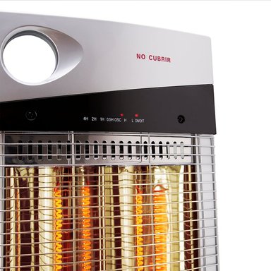 ESTUFA ELÉCTRICA FIBRA DE CARBONO KENDAL 1000W OSCILANTE CALEFACTOR SILVER - 4