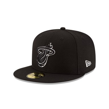 GORRA 59FIFTY MIAMI HEAT NBA 5950 BLK/WHI NEGRO