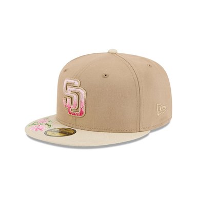 GORRA 59FIFTY MLB SAN DIEGO PADRES HAND STITCHED FLORAL BEIGE