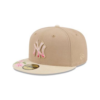 GORRA 59FIFTY MLB NEW YORK YANKEES HAND STITCHED FLORAL BEIGE