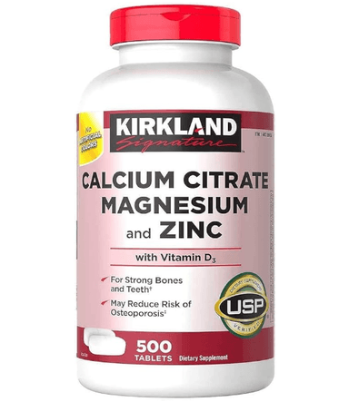 MULTIVITAMÍNICO CALCIO, MAGNESIO Y ZINC KIRKLAND 500 TABLETAS UNIDAD