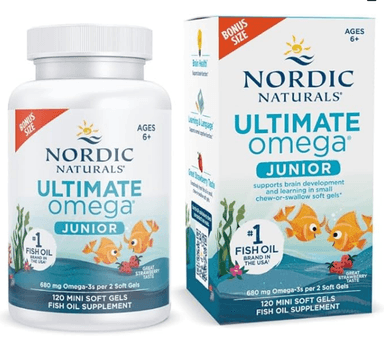 NORDIC NATURALS ULTIMATE OMEGA JUNIOR - 120 MINI CAPSULAS, SABOR FRESA