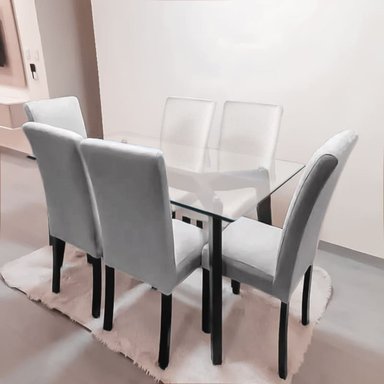 JUEGO COMEDOR MALLHOGAR LIZ PLATEADO