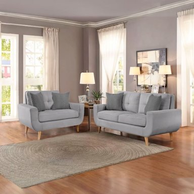 JUEGO DE SALA MICAELA 2-1 GRIS PLATA